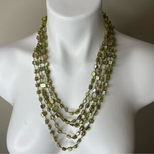 Vintage Green Multi-Strand Necklace (Polished Stones)